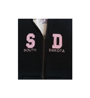 SD Black/Pink Lettering Thermal Zip Up S