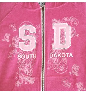 SD Full Zip Pink Hoody S