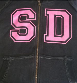 SD Zip Up Black/Hot Pink Hoody S
