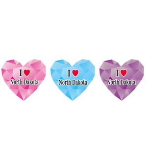 ND Diamond Heart Magnet Asst. colors