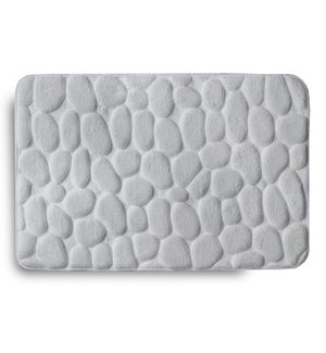 Embossed Stone Memory Foam Bath Mat Grey