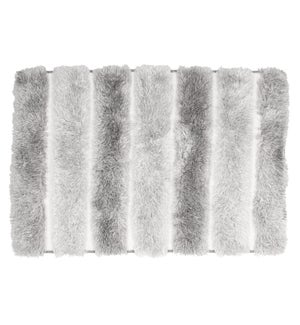 Two-Tone Plush Microfiber Bath Mat Grey