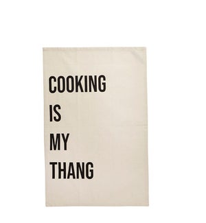 Cooking is My Thang Single Kitchen Towel Black