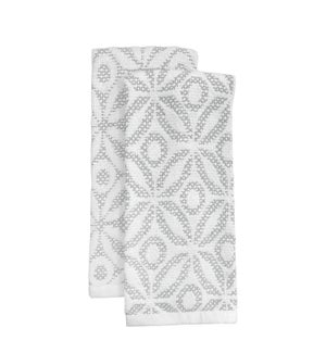 Tile Jaquard Terry Kitchen Towel Set of 2 Grey