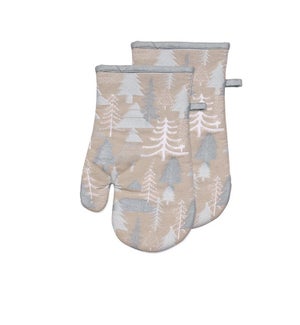 Silver Forest Oven Mitt Set Of 2 Silver
