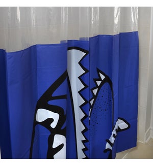 Shark Shower Curtain Blue
