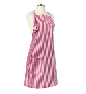 Tuscan Stripe Woven Chef Apron Red