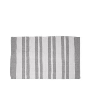 County Stripe Tasseled Floor Mat 28 X 48 Grey
