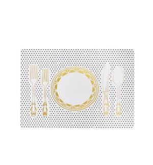 Bon Appetit Cork Back Placemat Set Of 4 Gold/White