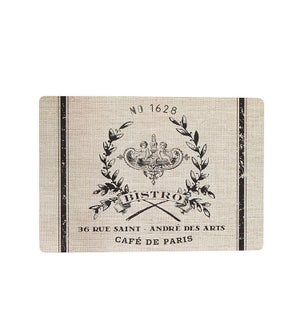Cafe De Paris MDF Cork Backed Placemat Set Of 4 Natural