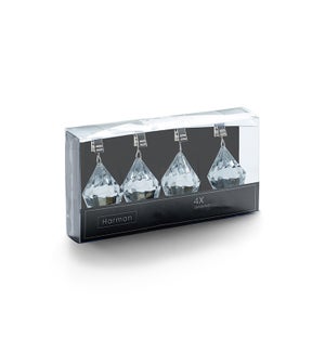 Diamond Table Cloth Weights Set of 4 Clear