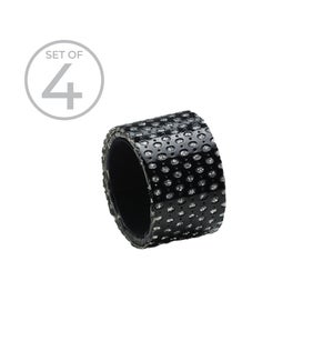Diamond Napkin Ring Set Of 4 Black