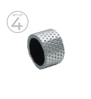 Diamond Napkin Ring Set Of 4 Silver