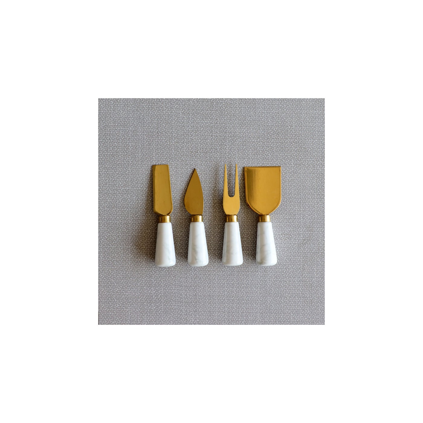 White Marble Cheese Knives - Set of 4