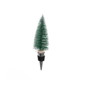 Large Frosted Tree Bottle Stopper Green