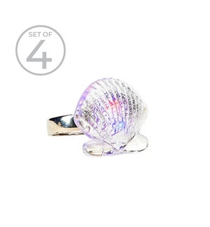 Scallop LED Napkin Ring Set of 4 Clear