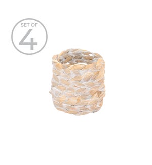 Palma Napkin Ring Set of 4 White