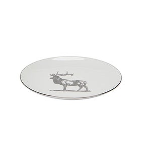 Toile Reindeer Dessert Plate Set Of 4 Silver