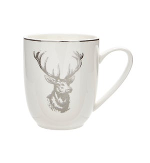 Toile Reindeer Mug Silver
