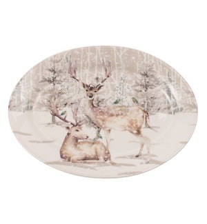 Reindeer In Forest Serving Platter Multi