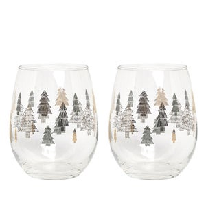 Tree Wine Glass Set Of 2 Multi