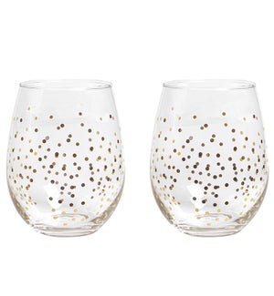Confetti Wine Glass Set Of 2 Gold