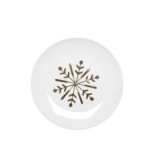 Snowflake Ceramic Plate Set Of 4 Gold