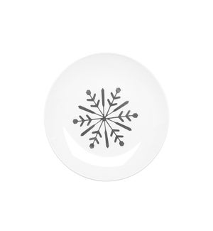 Snowflake Ceramic Plate Set Of 4 Silver