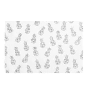 Pineapple Printed Vinyl Placemat Silver