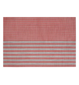Linen Stripe Vinyl Placemat Red