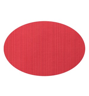 Linnea Rib Oval Vinyl Placemat Red