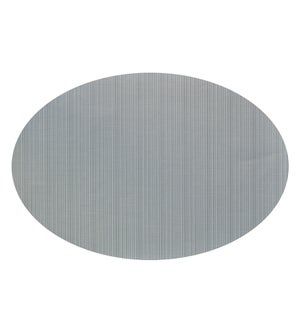 Linnea Rib Oval Vinyl Placemat Grey