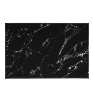 Marble Faux Leather Placemat Black