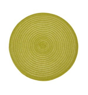 Urban Two Tone Woven Round Vinyl Placemat Green