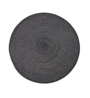 Urban Two Tone Woven Round Vinyl Placemat Black