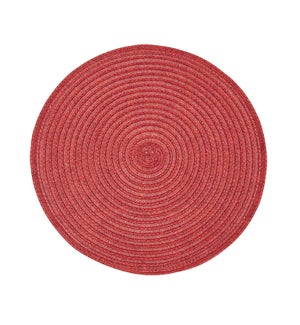 Urban Two Tone Woven Round Vinyl Placemat Red
