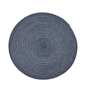 Urban Two Tone Woven Round Vinyl Placemat Blue