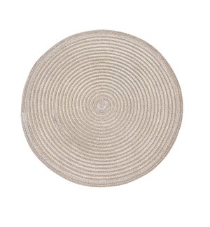 Urban Two Tone Woven Round Vinyl Placemat Champagne