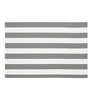 Cabana Stripe Vinyl Placemat Grey