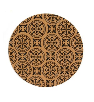 Century Cork Printed Placemat Round Black