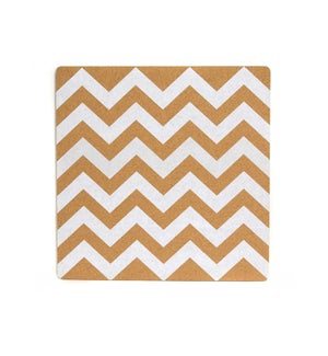 Zig Zag Cork Printed Placemat Square White