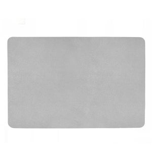 Studio Leather Rectangle Placemat Silver