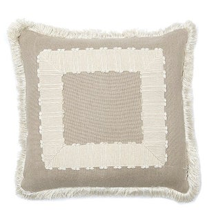 Frame Pillow with Fringe - Aurora Natural