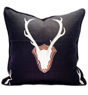 Oh Deer Black Pillow - 22" x 22"