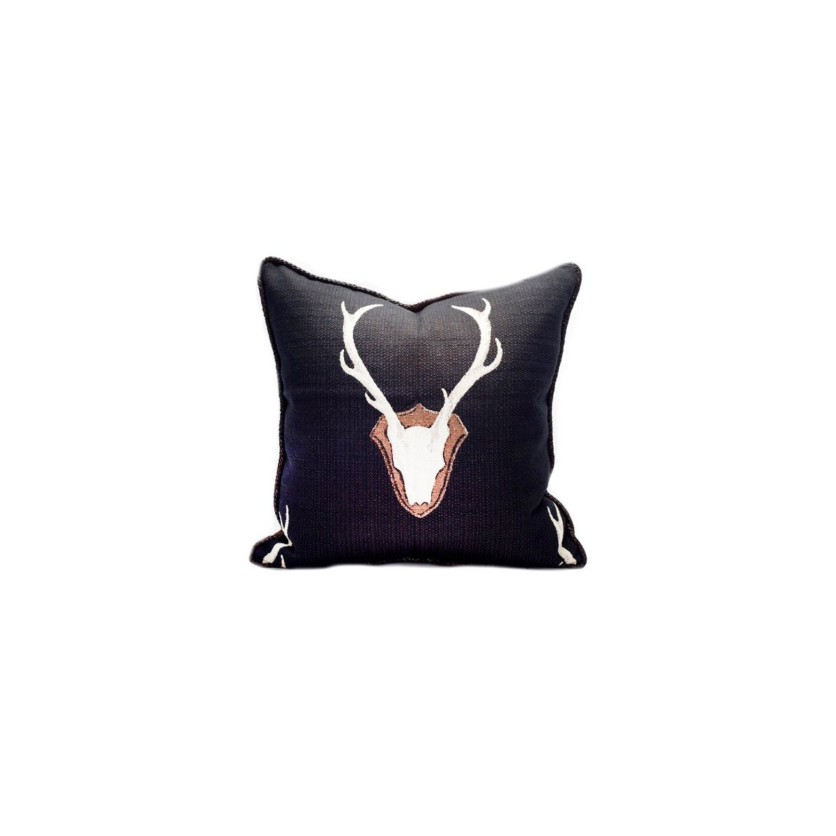 Oh Deer Black Pillow - 22" x 22"