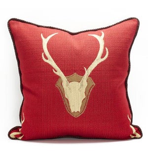Oh Deer Red Pillow - 22" x 22"