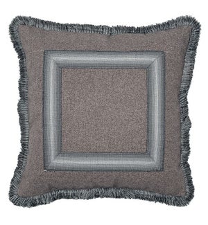 Ombre Frame Pillow with Fringe - Rogers Tweed
