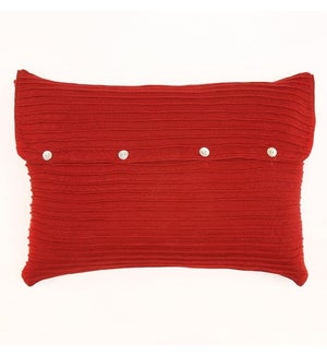 Pleated Knit - Red - Sham - Queen