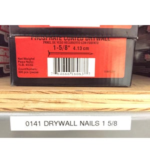 DRYWALL NAILS - 1-5/8" - P.C. - 1 LB