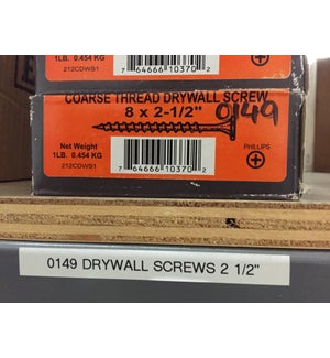 DRYWALL SCREWS - 2-1/2"
